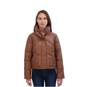 Sebby Faux Leather Puffer Jacket